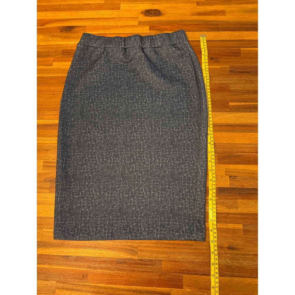 Ashley Blue Pencil Skirt Womens Medium Blue Excellent Marled Elastic Waist